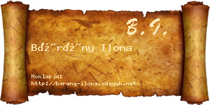 Bárány Ilona névjegykártya