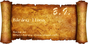 Bárány Ilona névjegykártya